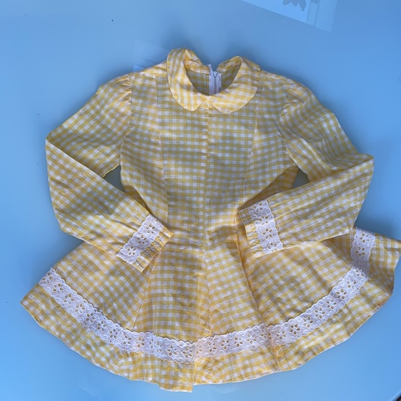 Vintage Other - Vintage Yellow gingham skater dress size 8
